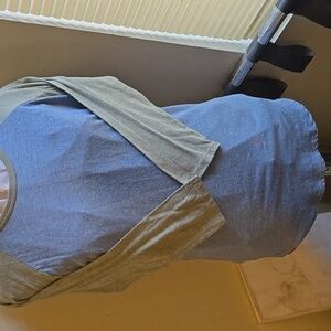 LuLaRoe Blue and Olive Raglan Top